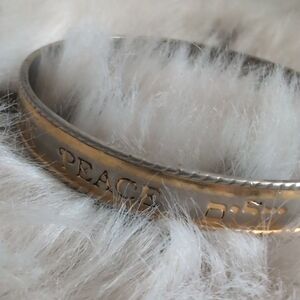 Silver and Gold Peace Bangle